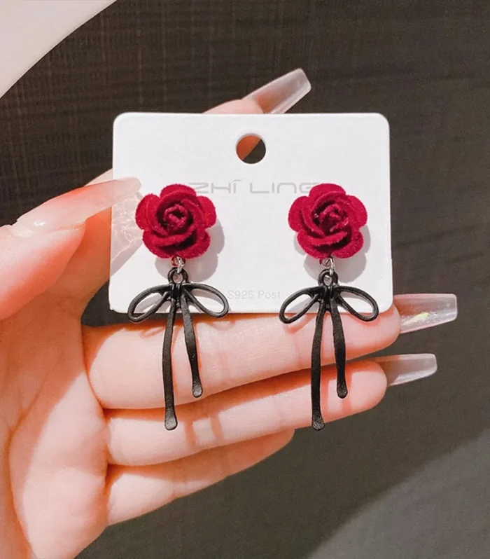Flower/Bow Drop Earrings